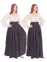 ANIKA Cotton Canvas Black Skirt : Medieval Viking Renaissance Women Skirt